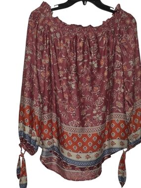 Beachlunchlounge Collection Floral Off The Shoulder Blouse Medium